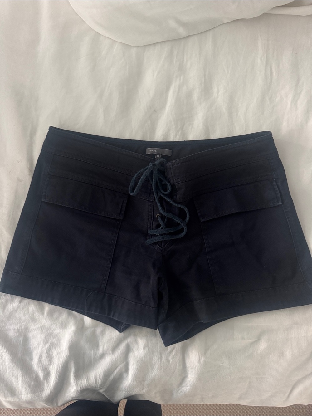Vince Navy Lace-Up Utility Shorts